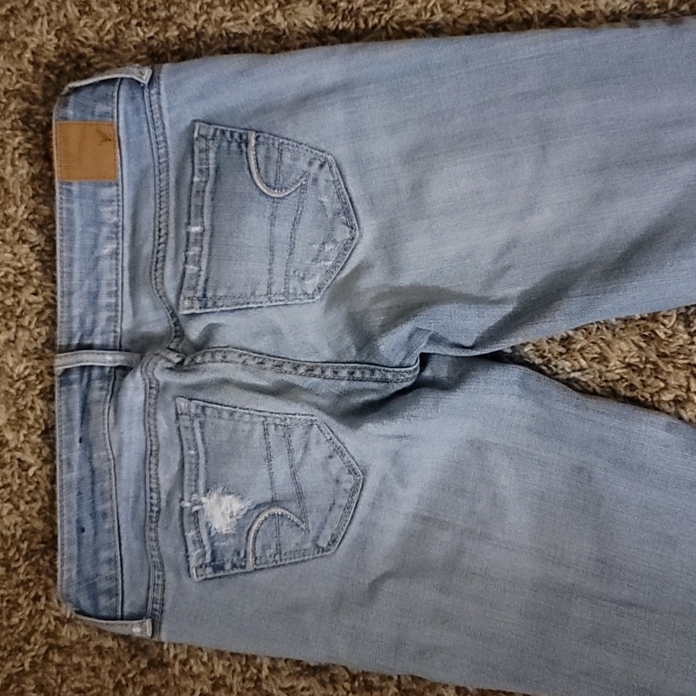 American Eagle Wash Color Ripped Style Skinny Jeans Size 00 - Picture 7 of 8